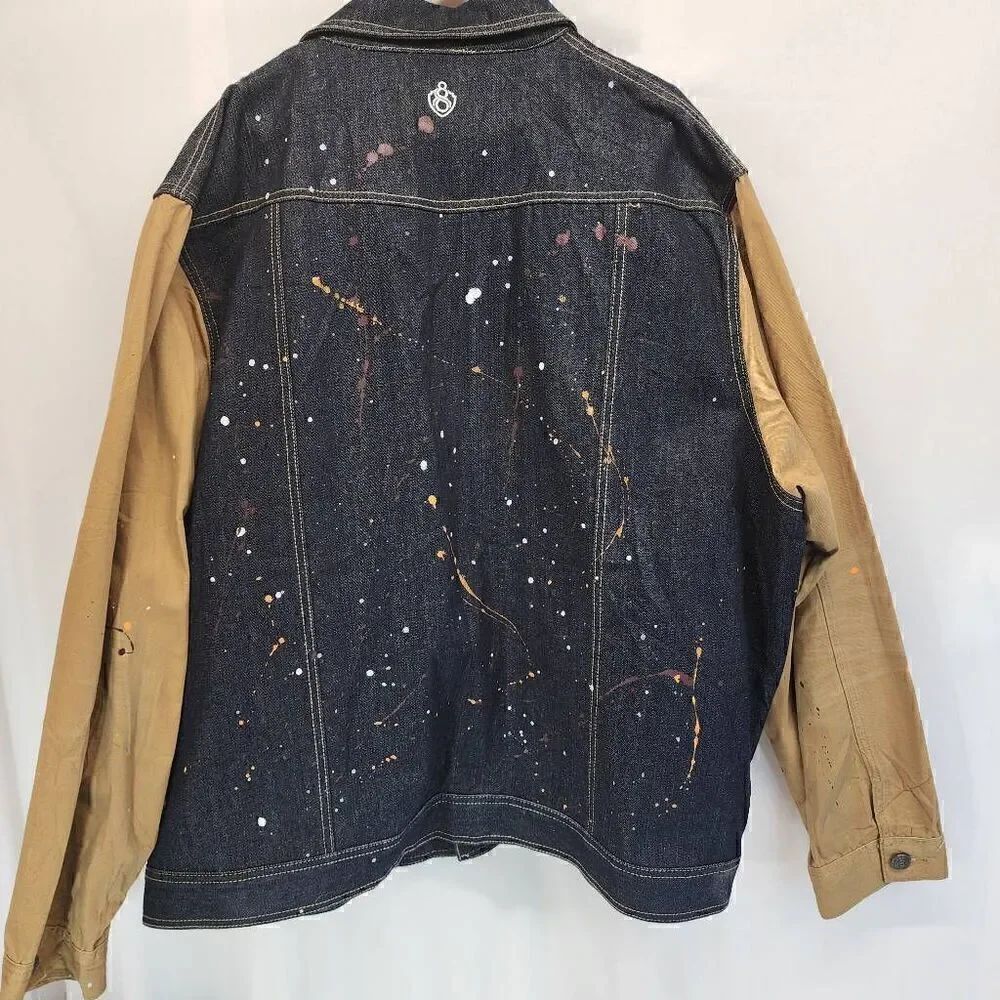 Eight 732 Paint Splashed Denim Jacket Size 5XL k - Picture 5 of 9